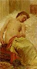 Vlaho Bukovac Famous Paintings - Reclining Nude